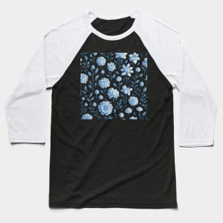 Seamless pattern with blue flowers Baseball T-Shirt